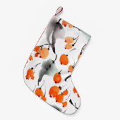 水彩のベリーと葉イラストレーション スモールクリスマスストッキング (正面 (吊り時))