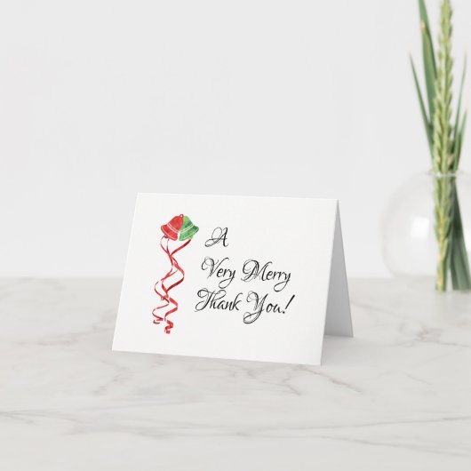 水彩のベル / クリスマス / ウェディングのお礼 サンキューカード (正面)