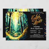 水彩のホタル 赤ちゃん歓迎会 招待状 (正面/裏面)