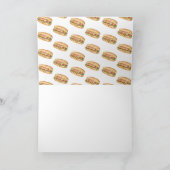 水彩のホットドッグ ファースト バースデー パーティー サンキューカード (内部)