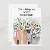 水彩のホリデーグリーティングカード シーズンカード (正面/裏面)