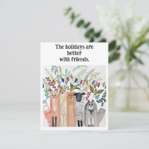 水彩のホリデーグリーティングカード