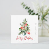水彩のホリーデイ ベリー クリスマスツリー グリーティング シーズンカード (スタンド正面)