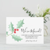 水彩のホリーデザインの引っ越しお知らせカード 案内状 (スタンド正面)