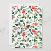 水彩のホリーベリーのクリスマスツリーの挨拶 シーズンカード (裏面)