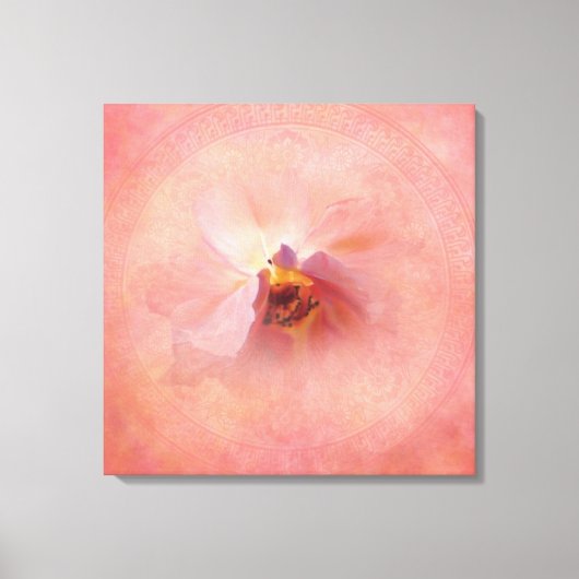 水彩のボホアート魔法のピンクの花 キャンバスプリント (正面)