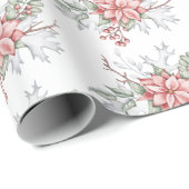 水彩のポインセチア ラッピングペーパー (ロールコーナー)