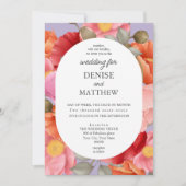 水彩のポピー　パステル ライラック 招待状 (正面)