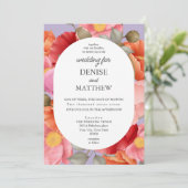 水彩のポピー　パステル ライラック 招待状 (スタンド正面)