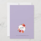 水彩のポピー　パステル ライラック 招待状 (裏面)