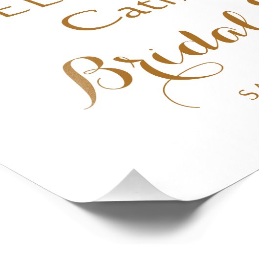 水彩のマグノリア パープル フラワーブライダルシャワー フォトプリント (角)