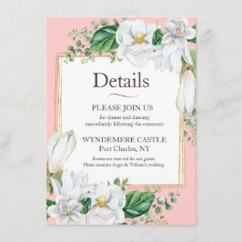 水彩のマグノリア ブラッシュ エンクロージャーカード