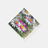 水彩のマーガレットが可愛らしい ブライダルシャワー スタンダードカクテルナプキン (角)