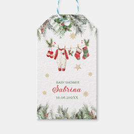 水彩のメリークリスマスサンタ クリスマスベビーs ギフトタグ