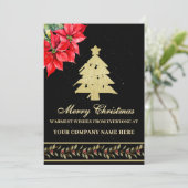 水彩のモダンでエレガントなポインセチアの木 シーズンカード (スタンド正面)