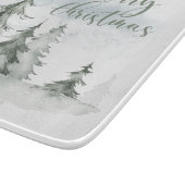 水彩のモ素朴ミの木の森の冬 カッティングボード (角)