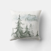水彩のモ素朴ミの木の森の冬 クッション (裏面)