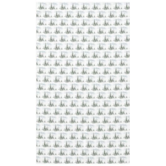 水彩のモ素朴ミの木の森の冬 テーブルクロス (正面)