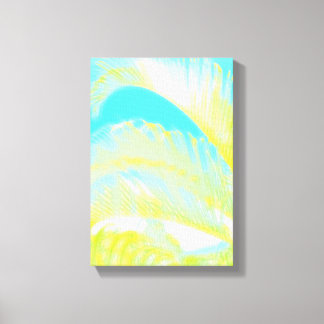 水彩のヤシの葉キャンバスのラップ キャンバスプリント