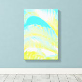 水彩のヤシの葉キャンバスのラップ キャンバスプリント (インサイチュ (ウッドフロア))