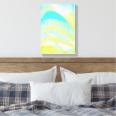 水彩のヤシの葉キャンバスのラップ キャンバスプリント (インサイチュ (寝室))