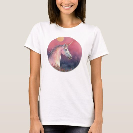 水彩のユニコーン Tシャツ (正面)