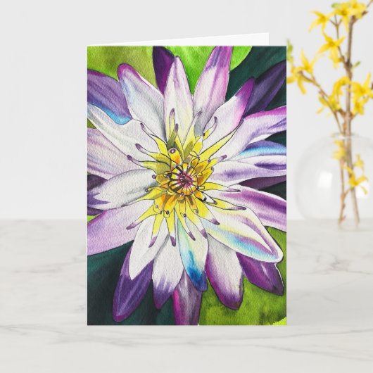 水彩のユリ素晴らしアート カード (黄色い花)