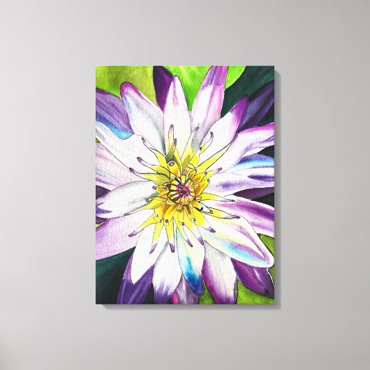 水彩のユリ素晴らしアート キャンバスプリント (正面)