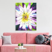 水彩のユリ素晴らしアート キャンバスプリント (インサイチュ (リビング))