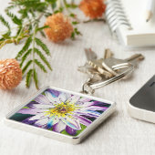 水彩のユリ素晴らしアート キーホルダー (側面)