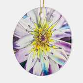 水彩のユリ素晴らしアート セラミックオーナメント (左)