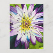 水彩のユリ素晴らしアート ポストカード (正面)