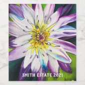 水彩のユリ素晴らしアート ワインラベル (シングルラベル)