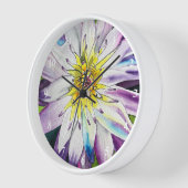 水彩のユリ素晴らしアート 壁時計 (傾斜)