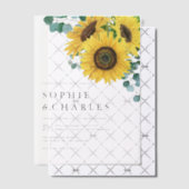 水彩のユーカリとひまわり ウェディング ベラム紙招待状 (オフセット (招待状))