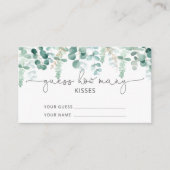 水彩のユーカリ　キスの数　ブライダルゲーム エンクロージャーカード (正面)