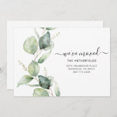 水彩のユーカリ　引越しのお知らせ 案内状 (正面/裏面)