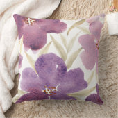 水彩のライラック クッション (ブランケット)