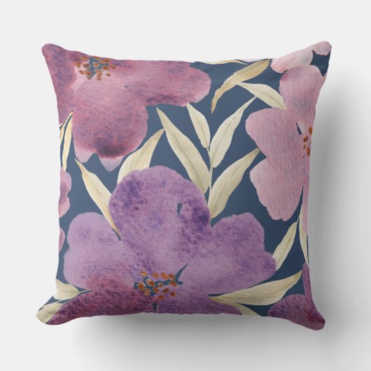 水彩のライラック クッション (正面)
