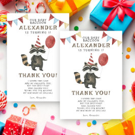 水彩のラッコ 1歳の誕生日 サンキューカード