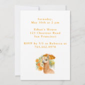 水彩のラマ アルパカ - 誕生日招待状カード 招待状 (裏面)