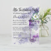 水彩のランタン 結婚式後のパーティー 招待状 (スタンド正面)