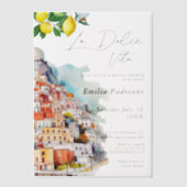 水彩のラ・ドゥルチェ・ヴィータ イタリアン ブライダルシャワー 招待状 (正面)