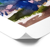 水彩のルースターアートポスター ポスター (角)