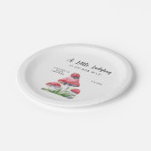 水彩のレディバグが彼女の道にある！ベビーシャワー ペーパープレート (アングル)