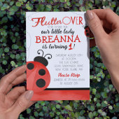 水彩のレディバグの誕生日 招待状