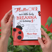 水彩のレディバグの誕生日 招待状