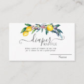 水彩のレモンとオリーブのベビーシャワー エンクロージャーカード (正面)