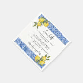 水彩のレモンとタイル ウェディングシャワー豆知識 スタンダードカクテルナプキン (角)