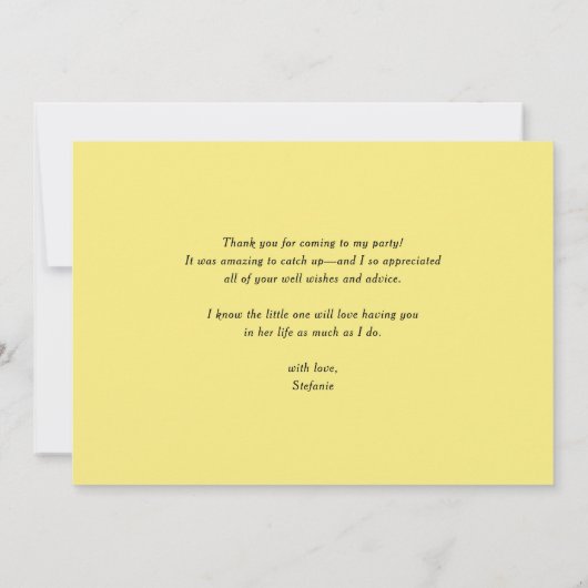 水彩のレモンと花のリースの結婚式 サンキューカード (裏面)